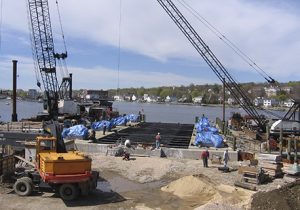 Workers Laying Supports for Shiplift Replacement