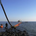 Submarine Cable Installation Extending Into Water Near Long Island, NY