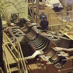 disassembled turbine in Milford, CT power plant