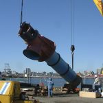 installing rebuilt saltwater pump at utility substation in Bew Haven, CT